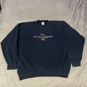 Hanes 2003 Men's Navy New England Patriots AFC Champions Crewneck Sweater